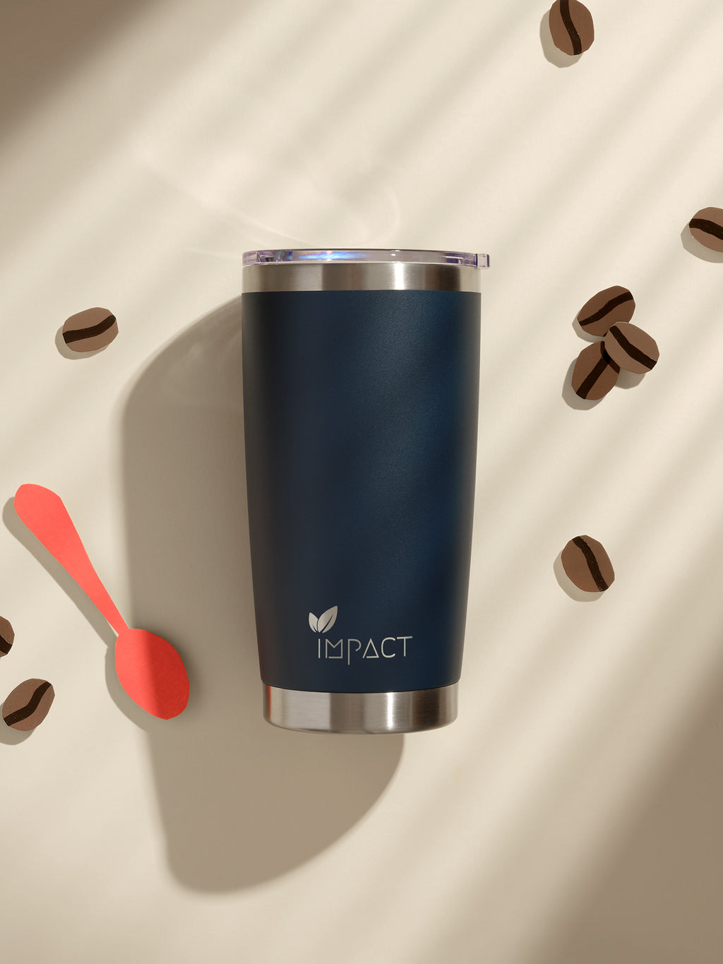 Dunkelblauer Premium Firmen - Kaffeebecher mit Logo - Gravur | B2B Corporate Gifts - impact zurich