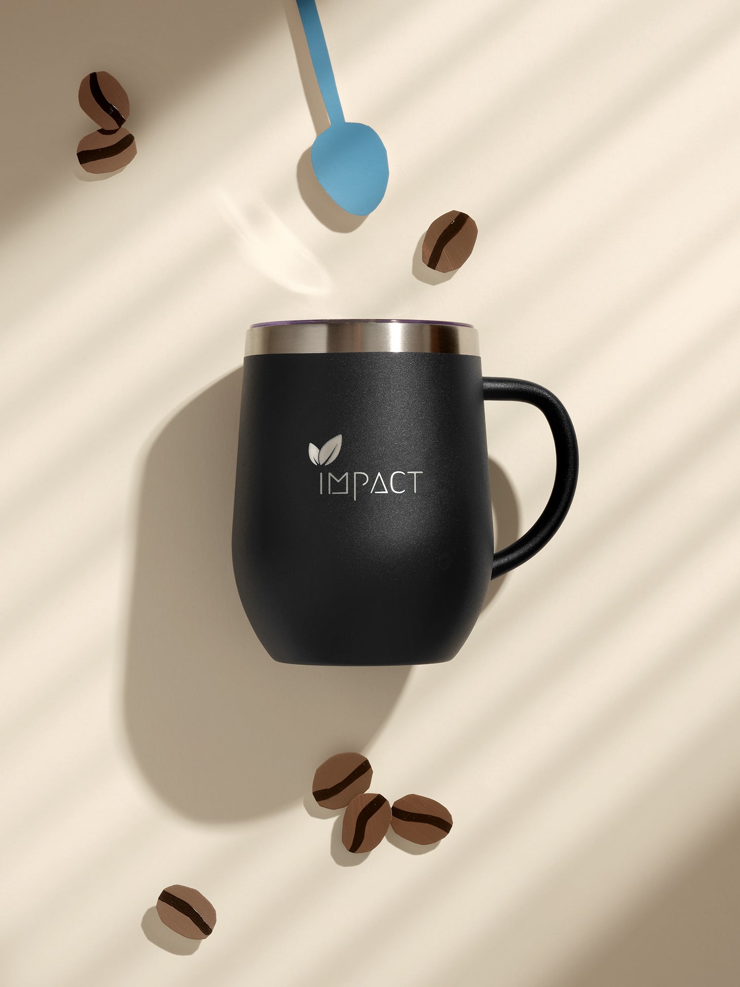 Schwarzer Premium Firmen - Kaffeebecher mit Logo - Gravur | B2B Corporate Gifts - impact zurich