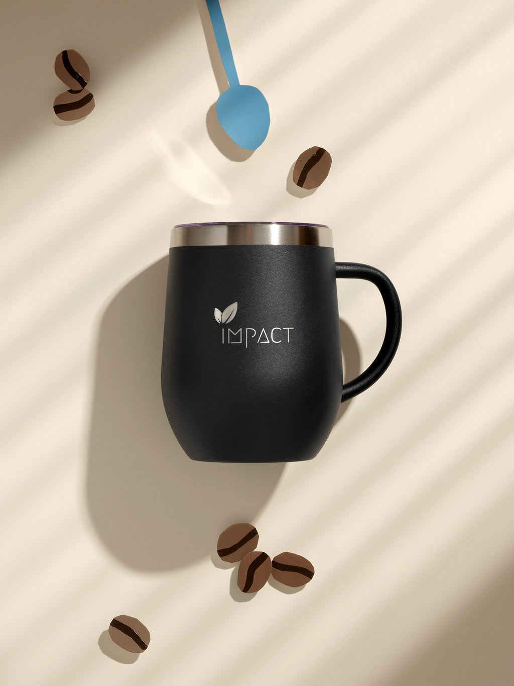 Schwarzer Premium Firmen - Kaffeebecher mit Logo - Gravur | B2B Corporate Gifts - impact zurich
