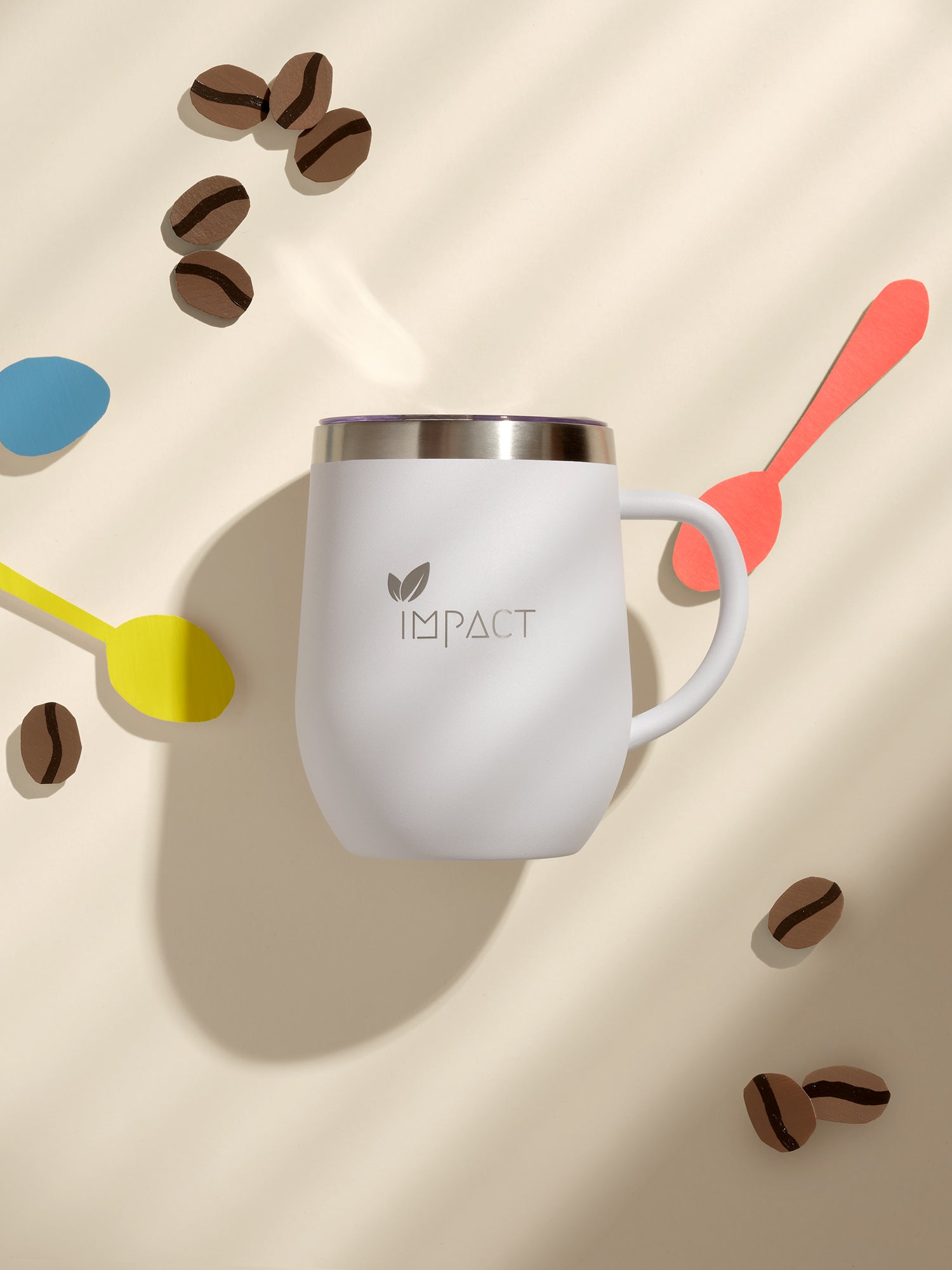 Weisser Premium Firmen - Kaffeebecher mit Logo - Gravur | B2B Corporate Gifts - impact zurich