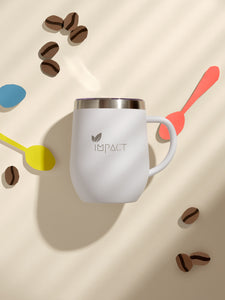Weisser Premium Firmen - Kaffeebecher mit Logo - Gravur | B2B Corporate Gifts - impact zurich