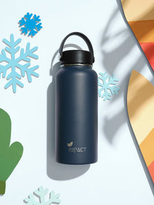 Alpine Navyblue - Dunkelblaue Premium Firmen - Trinkflasche mit Logo - Gravur | B2B Corporate Gifts - impact zurich